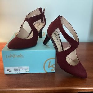 Wine Suede Heels by Lifestride